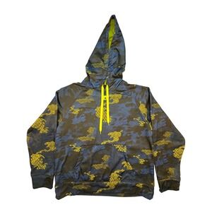 AND1 Hoodie Men Large Blue Camo Athletic Performance Graphic Sweatshirt